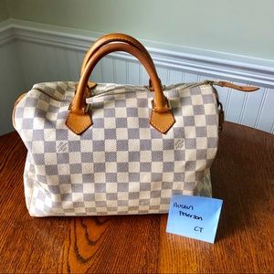 Authentic Louis Vuitton Speedy 30 Damier Azur